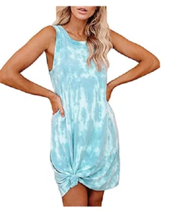 NEW Tie Dye Printed Women's Sleeveless Summer Baggy Sundress Size Medium - Picture 1 of 2