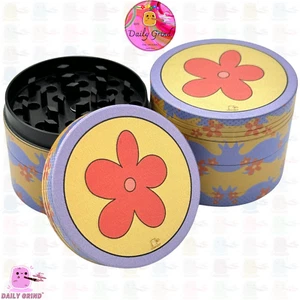 70’s Flower Power - 50mm Magnetic Metal 4-Part Tobacco Grinder Crusher Cute Gift - Picture 1 of 20