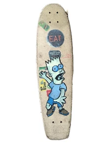 Bart Simpson Skateboard Deck Early 90s Hand painted 1 Of A Kind Wall Hanger Art - Picture 1 of 7