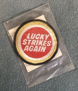 Vintage Embroidered Lucky Strikes Again Cigarette Tobacco 2 7/8" Iron-on Patch - Picture 1 of 3
