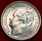 Uncirculated 1947 Netherlands East Indies 1/10 Gulden Silver Foreign Coin