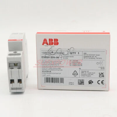 1pcs  ABB ESB20-20N-06 Installation Contactor 230V AC/DC 1SBE121111R0620 (NEW ) - Image 1 of 4