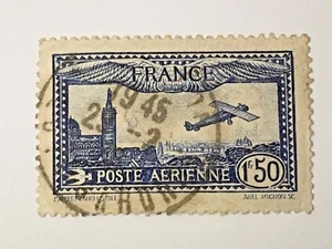 FRANKREICH, SCOTT # C6, LUFTPOST 1930-31 AUSGABE 1.50fr. gebraucht 1945 - Bild 1 von 2