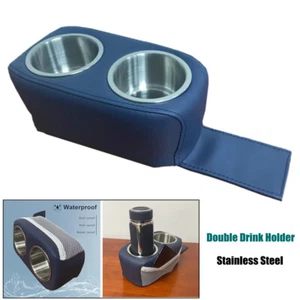 Stainless Steel Car Double Drink Holder Portable Waterproof Drink Bottle Holder - Picture 1 of 10