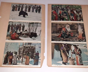 Japón Postales Ainu Tribal Etnográficas Escenas c1930 x10 Lote Oso Sacrificio - Imagen 1 de 11