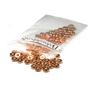 50 Copper 6mm Round x 2mm Thick Rondelle Heishi Disc Spacer Beads Plated Brass - Picture 1 of 1