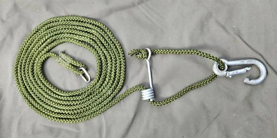 2 haubans neufs 4.20m pour tente militaire avec tendeurs ressort  type WWII & US - Photo 1/4