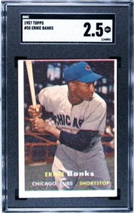 1957 Topps #55 ERNIE BANKS card! CUBS! HOF! SGC 2.5 GD+