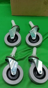 Set of 4 Swivel Caster Wheels 3" Inch, 5/8 " wide, With Stem, Non-Locking - Bild 1 von 9