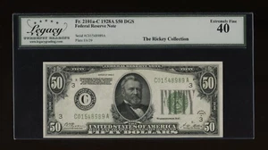 DBR 1928-A $50 DGS FRN Philadelphia Fr. 2101-Cdgs Legacy XF-40 Serial C01548989A - Picture 1 of 2