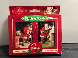 Coca-Cola Coke Santa 2 Decks Bicycle Playing Cards In Collectible Tin #11 - Picture 1 of 2