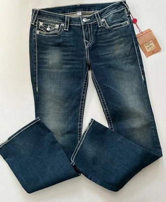 NWT True Religion Women’s Jeans Becca Big T Boot Cut Distressed Size 32 - Image 1 of 4