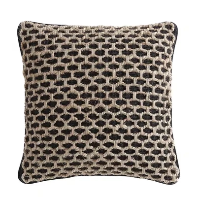 Jada Geometric Black 20 In. X 20 In. Braided Jute Decorative Throw Pillow - Image 1 of 4