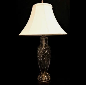 Paul Hanson Mid Century Modern Crystal Table Lamp with Original Shade - Picture 1 of 3