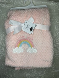 Coperta Baby By Bon Bebe Little Love toppa arcobaleno rosa testurizzata nuova con etichette - Foto 1 di 4