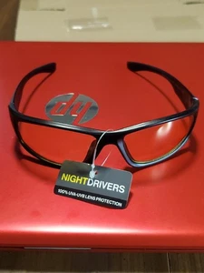 Night Drivers von FGX INTL. Fast Lane schwarz mit gelben Gläsern Autofahrerbrille 100 % UV - Bild 1 von 7