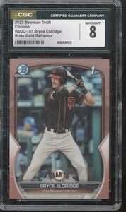 2023 Bowman Chrome Gold Refractor Bryce Eldridge 3/10 RC Rookie NM-MT CGC 8 - Picture 1 of 2
