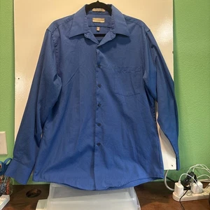 Van Heusen Dress Shirt Mens Large 34/35 Blue Striped Wrinkle Free Career - Picture 1 of 11