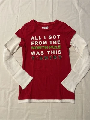 Old Navy Girls Christmas Thermal Long Sleeve Shirt Size L - Image 1 of 3