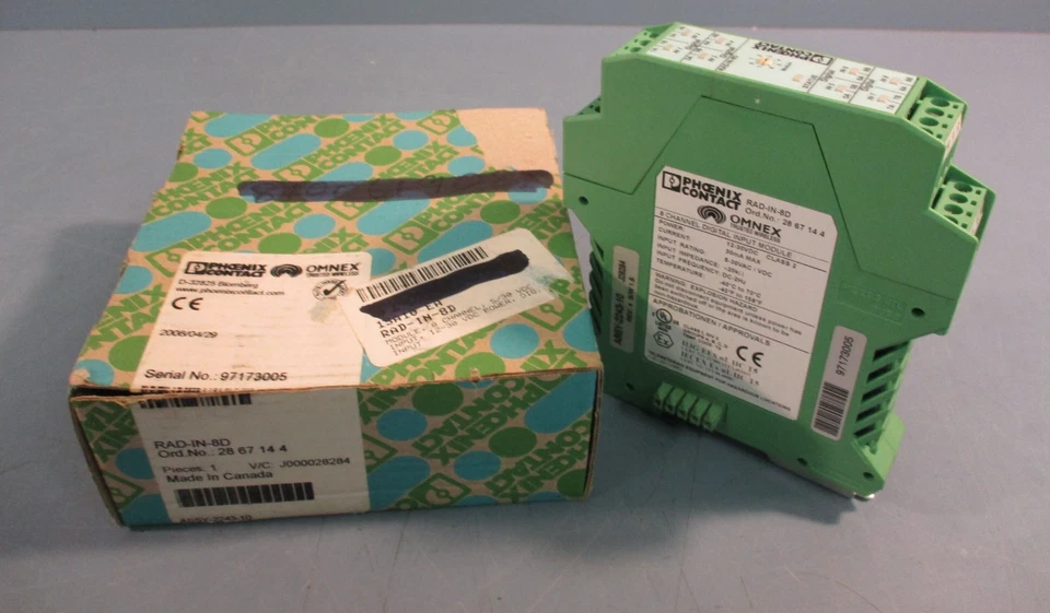 MÓDULO DE ENTRADA DIGITAL DE 8 CANALES PHOENIX CONTACT RAD-IN-8D / 2867144 12-30VDC Foto 1 de 4