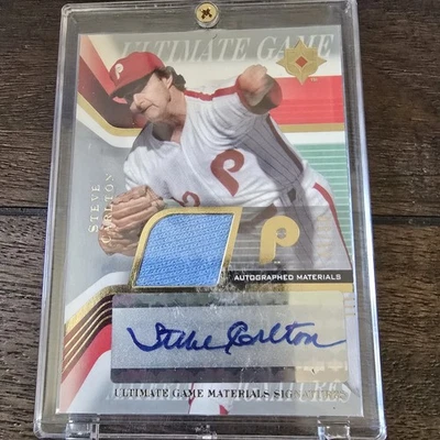 2004 Upper Deck Ultimate Steve Carlton Auto & Pants Card 049/50 - Image 1 of 3