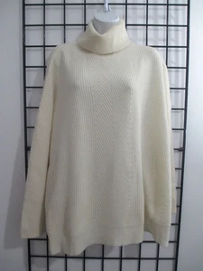 DEMYLEE   🌸   LARGE  / 58" BUST==OVERSIZED / IVORY / WOOL / TURTLENECK SWEATER - Picture 1 of 8