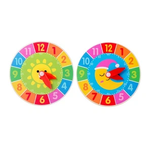 2 PIEZAS Juguete de propósito de madera Juguete de reloj para niños Juguete educativo de dibujos animados - Imagen 1 de 12