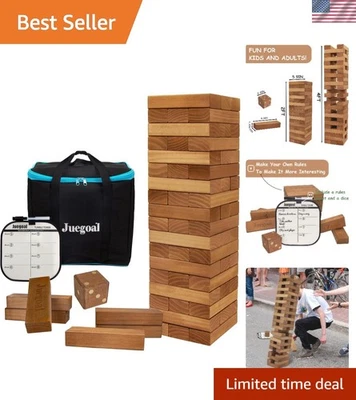 Tragbares riesiges Stapelspiel aus Holz mit 54 Blöcken und Würfeln - Indoor/Outdoor Spaß - Bild 1 von 4