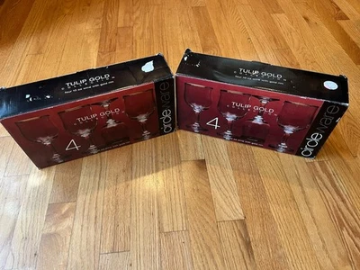 Copos de vinho Circleware TULIP GOLD COLLECTION 10 oz aro dourado IOB total - Imagem 1 de 4