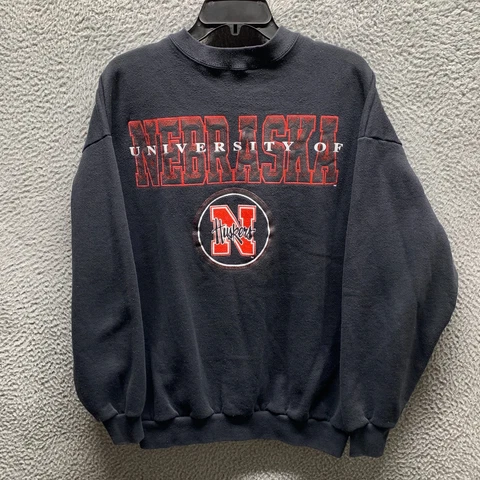Vintage Nebraska Cornhuskers Sweatshirt Adult Extra Large XL Black NCAA Mens Cover