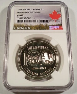 1974 CANADA $1 NGC SP69 DOLLAR WINNIPEG 100th S$1 PR 69 SPECIMEN MINT SET - Picture 1 of 4