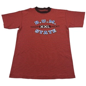 Vtg BUM Equipment State T Shirt Mens Tag L Fits S/M Logo Short Sleeve B.U.M. 90s - Picture 1 of 10