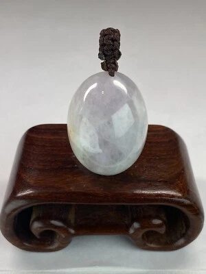 Colgante cabujón ovalado jadeíta verde lavanda/jadeíta tipo A 100 % natural C00045 Foto 1 de 4