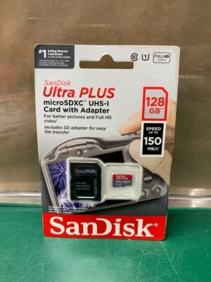 Tarjeta microSDXC UHS-I SanDisk Ultra PLUS 128 GB con adaptador - 150 MB/s (E10028845) Foto 1 de 2