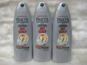 3-pack Garnier Fructis Anti-DANDRUFF Shampoo Zinc Relieves Dry Scalp, 13oz each