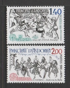 ANDORRA [Fr.] 1981 EUROPA  Music DANCING set of 2 MNH  - Picture 1 of 1