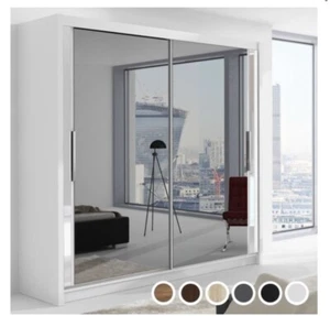 Chicago II Sliding Door Wardrobe - White,black,oak,walnut,wenge & Grey - Picture 1 of 12