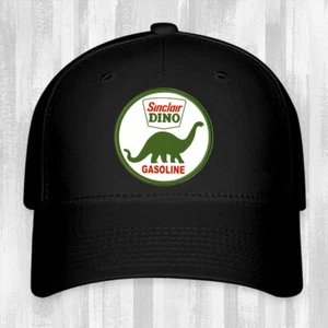 Sinclair Dino Gasoline Vintage Oil Black Hat Baseball Cap Size S/M & L/XL - Picture 1 of 3