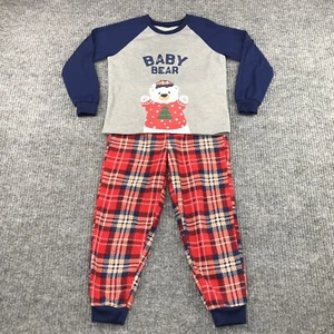 Jolly Jammies Kids Christmas Pajamas Size 5T Plaid “Baby Bear” 2 Piece Set - Picture 1 of 13