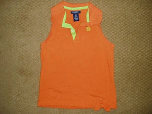 Girl's, "CHAPS, SLEEVE-LESS SHIRT", size 8/10, orange, 95% cotton 5%elastane - Picture 1 of 3