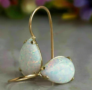 2.5ct Pear Simulated Opal Drop Dangle Women's Earring 925 Sterling Silver  - Picture 1 of 3