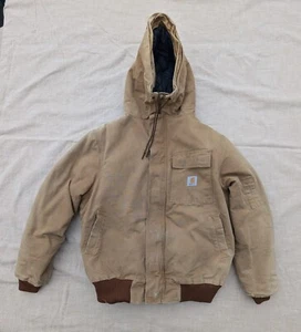 Carhartt Brown Duck Siberian Jacket JQ243 Quilted, Zipper, Hood Gr. Large - Bild 1 von 13