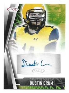Autógrafo Dustin Crum 2022 Sage AUTO Negro Paralelo #A-DC ROOKIE Kent State QB - Imagen 1 de 2