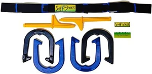 RUBBER HORSESHOES SET (Portable) 4- #SHOES, 2 Step-in-Pegs & 3' Carry Strap - Picture 1 of 7