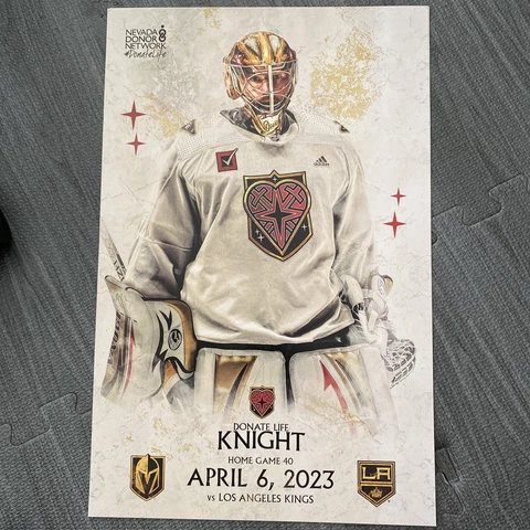Vegas Golden Knights LA Kings 4/6/23 Game Day Poster Jonathan Quick Cover