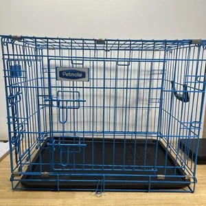 Pet Mate Double Door Folding Metal Wire Dog or Pet Crate Blue 24” X 17” X 19” - Picture 1 of 10