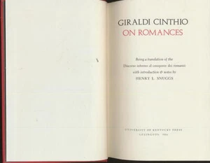 Giraldi Cinthio on Romances - Picture 1 of 1