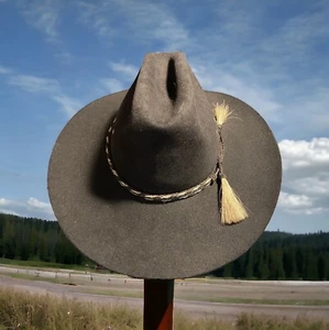 Vintage John B Stetson 4X Beaver Black Cowboy Hat W/Black Protective Carry Case - Picture 1 of 12