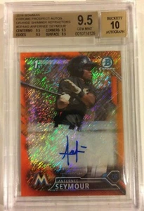 ANFERNEE SEYMOUR 09/10 ORANGE SHIMMER Auto BGS 9.5 Auto 10 2016 Bowman Chrome - Picture 1 of 1