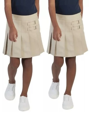 Paquete de 2 faldas cortas de uniforme escolar tostado francés scooter, caqui, niñas talla 6, NUEVO Foto 1 de 4